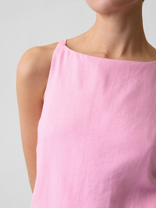 Image number 4 showing, Linen-Blend Apron Top