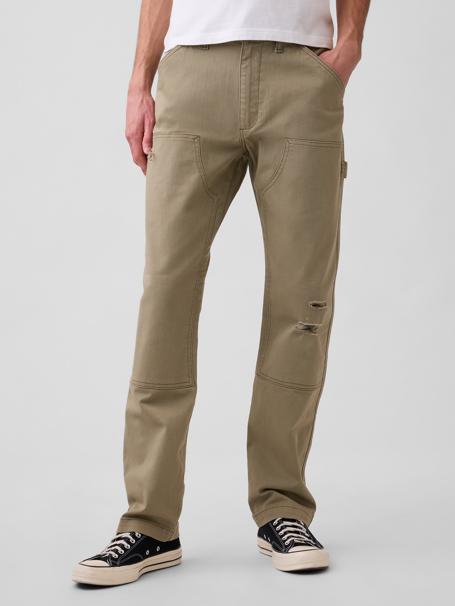 Distressed Straight Carpenter Jeans | Gap Factory
