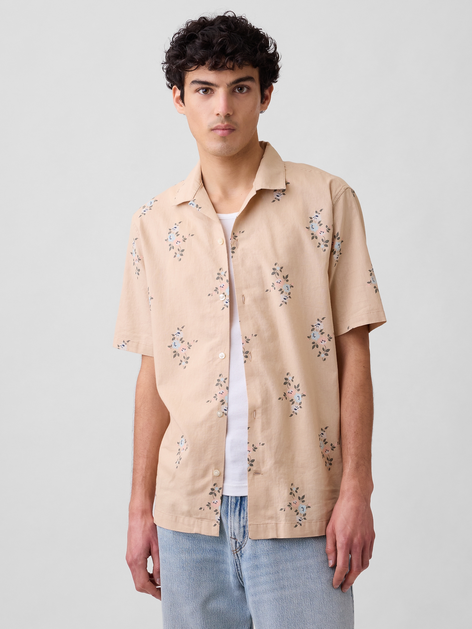 Linen-Blend Vacay Shirt in Standard Fit | Gap Factory