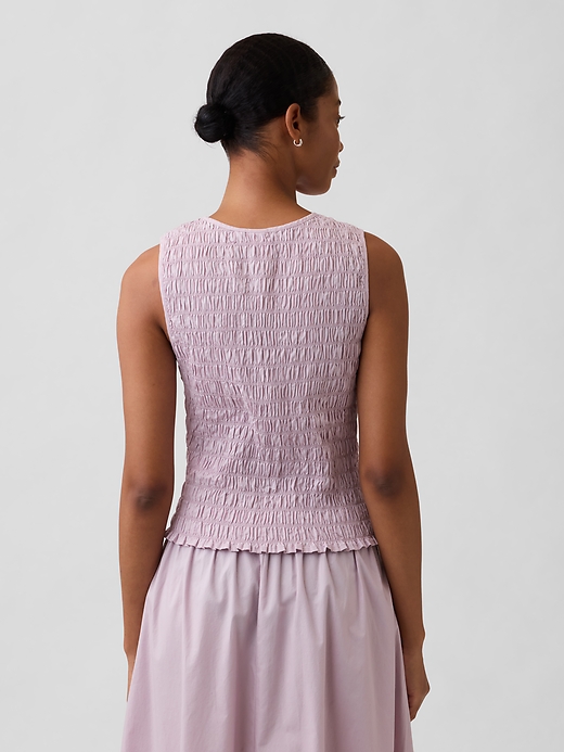 Image number 2 showing, Smocked Sleeveless Boatneck Top