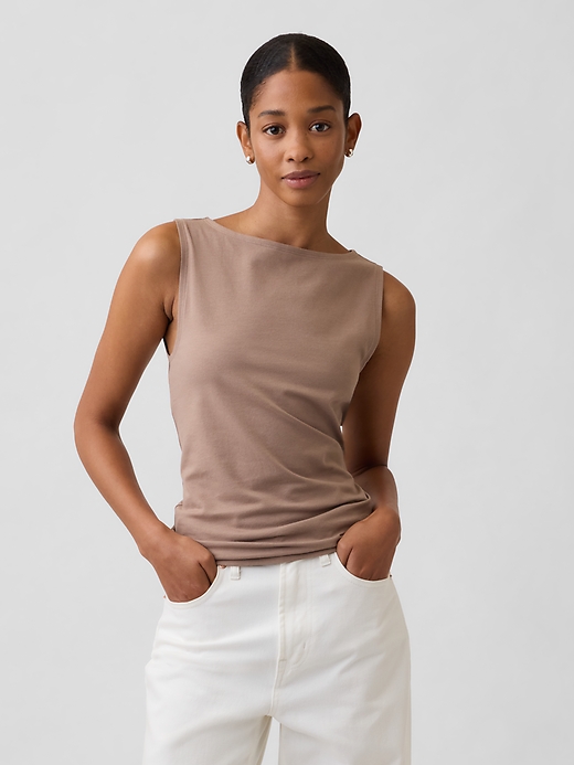 Image number 1 showing, Boatneck Tank Top