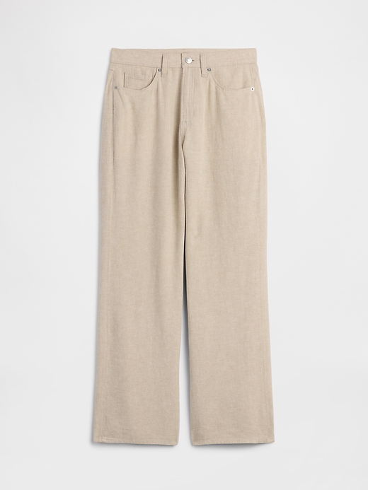 Image number 7 showing, High Rise Linen-Blend Wide-Leg Pants