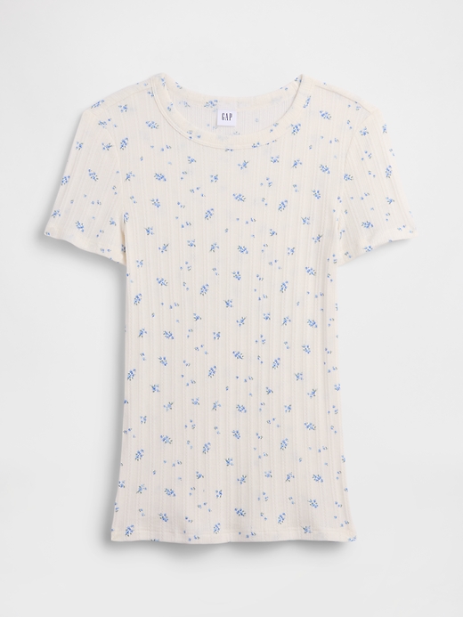 Image number 5 showing, Essential Ribbed Pointelle T-Shirt