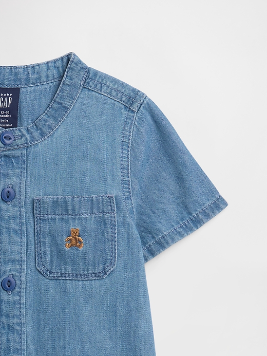 Image number 3 showing, Baby Brannan Bear Denim Romper