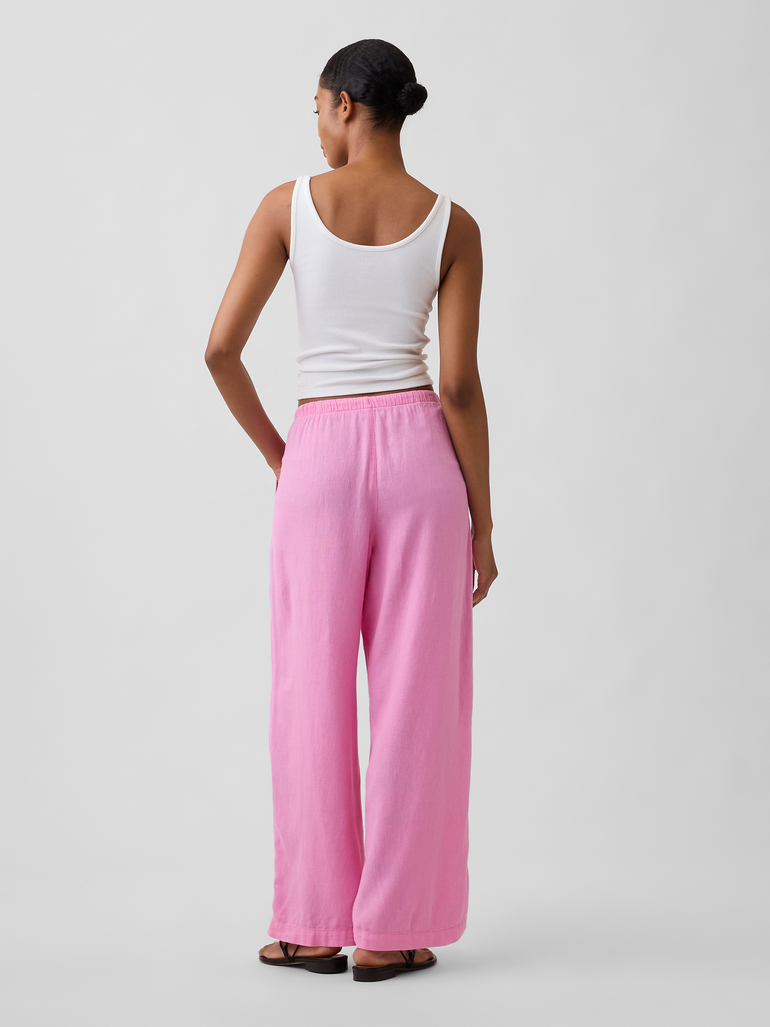 Relaxed Linen-Blend Wide-Leg Pants | Gap Factory