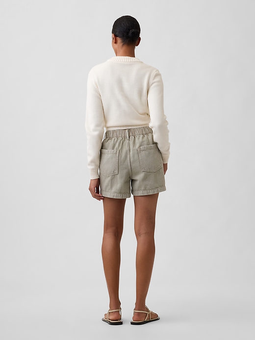 Image number 4 showing, 4" High Rise Soft Denim Utility Shorts