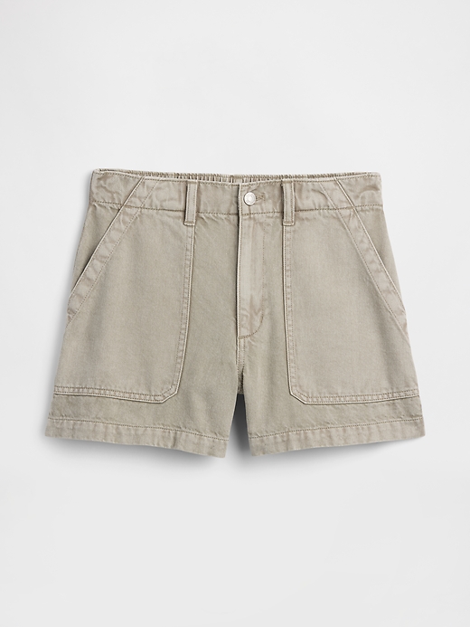 Image number 7 showing, 4" High Rise Soft Denim Utility Shorts