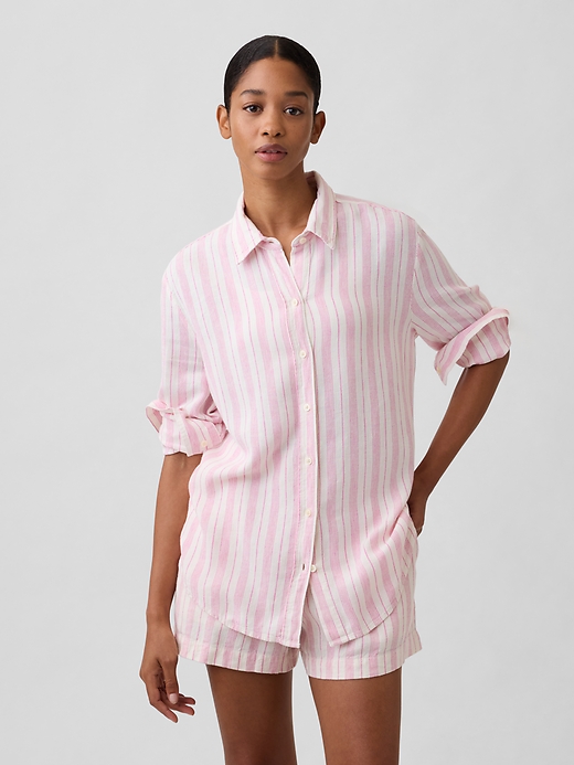 Image number 1 showing, Linen-Blend Easy Shirt