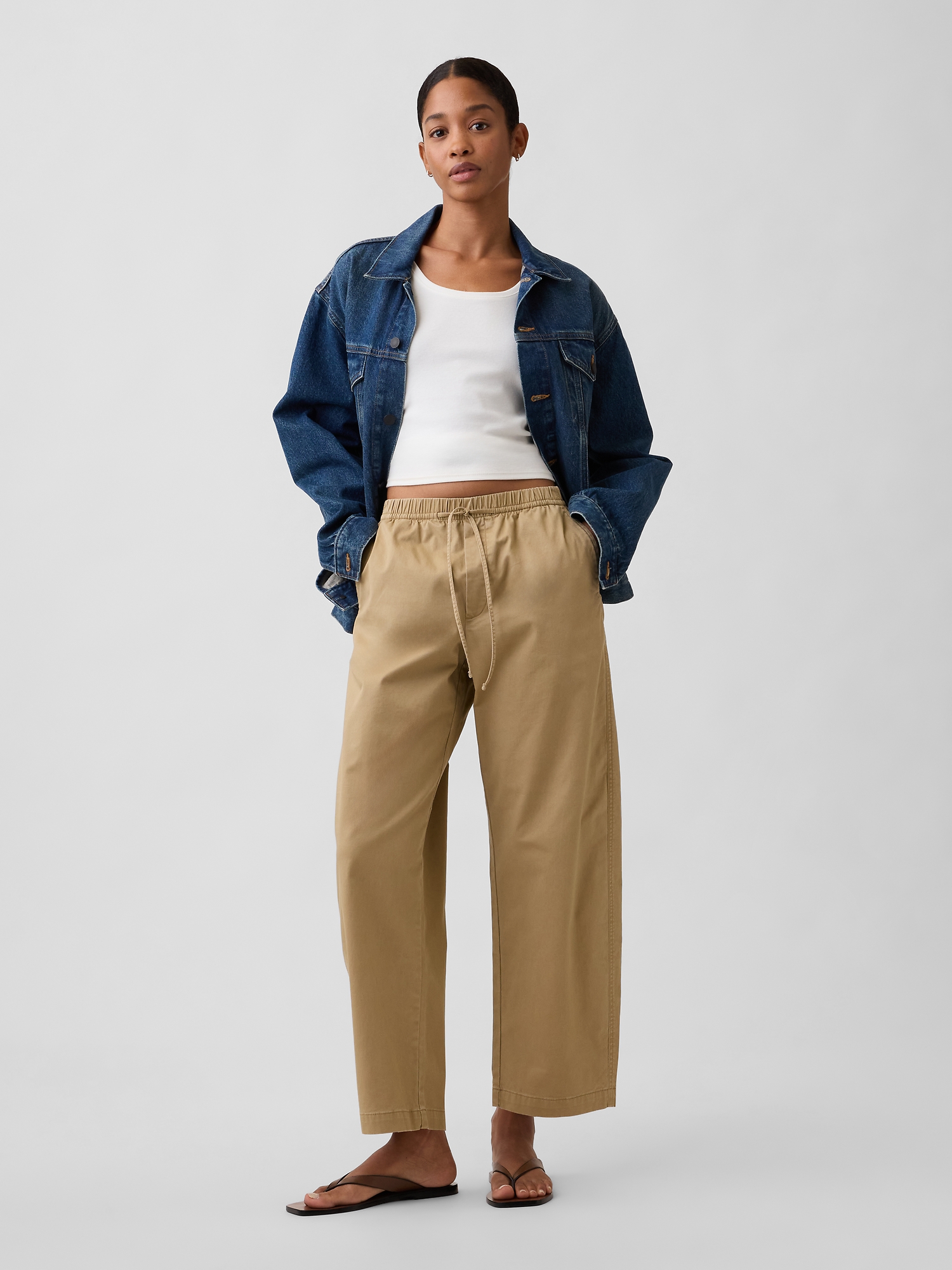 Mid Rise Easy Barrel Khakis | Gap Factory