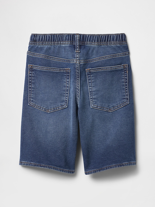 L'image numéro 2 présente Short ample à taille extensible en denim ultra-confo pour Enfant