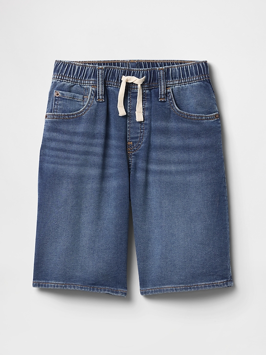 L'image numéro 1 présente Short ample à taille extensible en denim ultra-confo pour Enfant