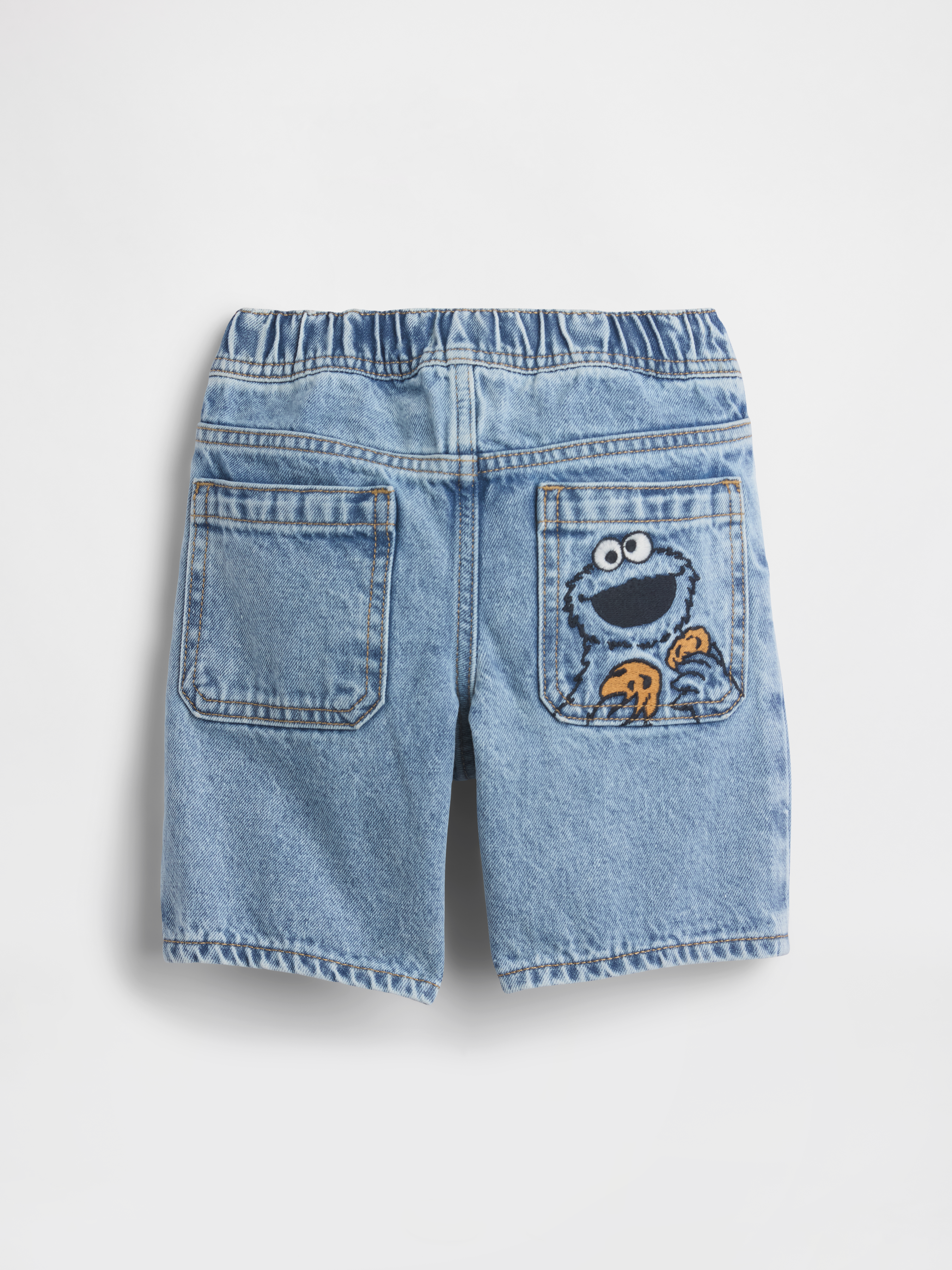 Babyフラップハイウォッシュdenim babyGap Sesame Street Pull-On Loose Denim Shorts | Gap Factory
