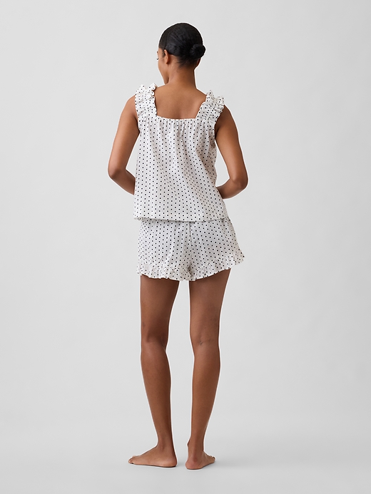 L'image numéro 2 présente Short de pyjama en popeline à volants