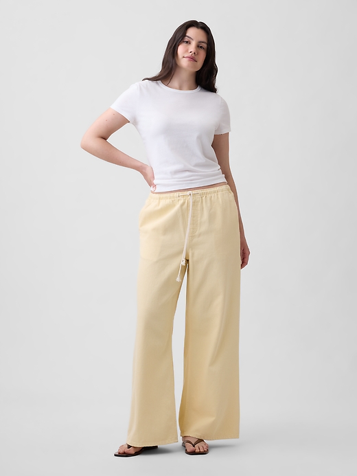 Image number 5 showing, Mid Rise Soft Pull-On Wide-Leg Jeans