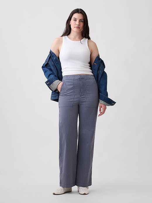 Image number 5 showing, High Rise Easy Wide-Leg Khakis