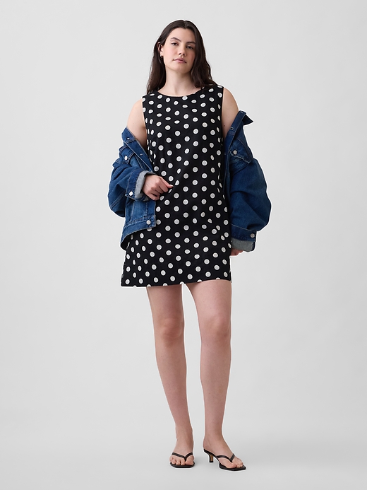 Image number 4 showing, Linen-Blend Apron Mini Dress