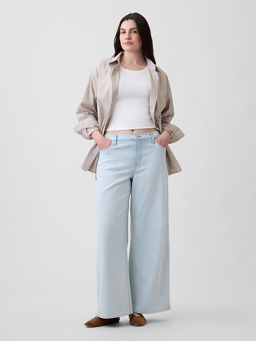 Image number 5 showing, Mid Rise Wide-Leg Jeans