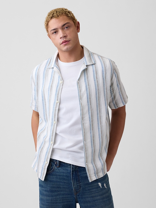 Image number 1 showing, Linen-Blend Vacay Shirt in Standard Fit