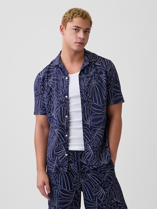 Image number 1 showing, Linen-Blend Vacay Shirt in Standard Fit