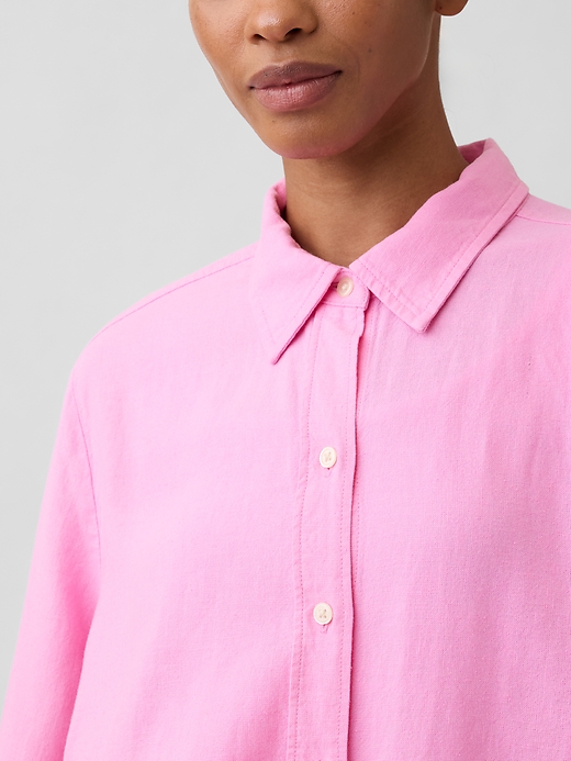 Image number 4 showing, Linen-Blend Easy Shirt