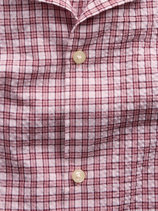 L'image numéro 4 présente Chemise de vacances en coton froissé, coupe standard