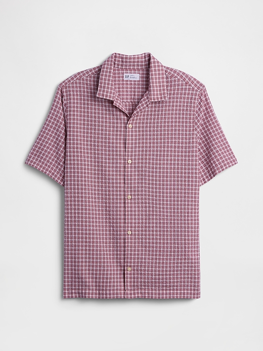 L'image numéro 5 présente Chemise de vacances en coton froissé, coupe standard