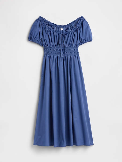 L'image numéro 6 présente Robe mi-longue à manches bouffantes