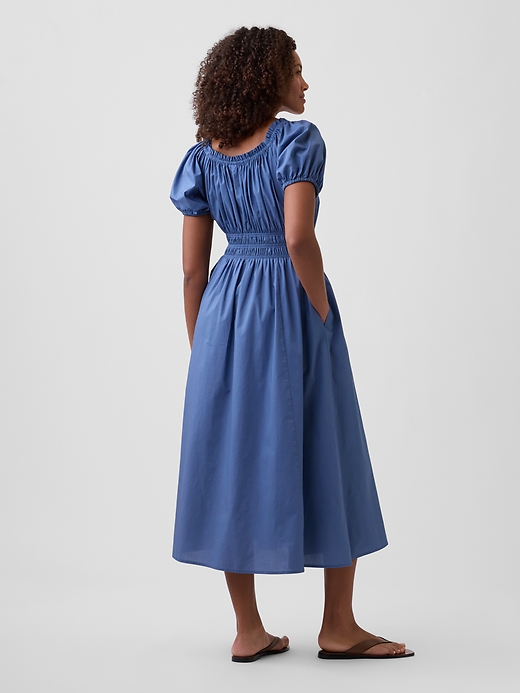 L'image numéro 2 présente Robe mi-longue à manches bouffantes