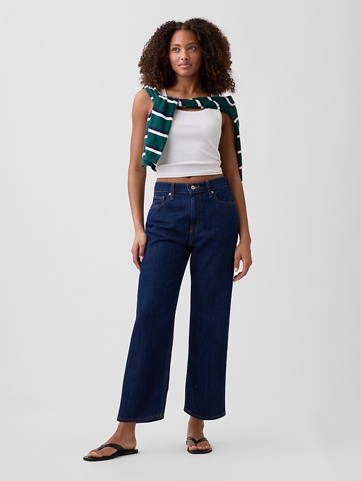 Image number 1 showing, Low Slung SuperSoft Relaxed Straight Crop Jeans
