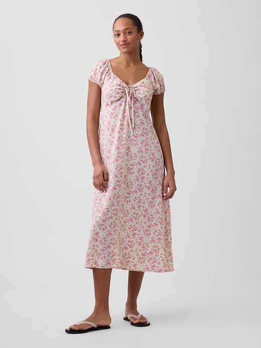 Image number 1 showing, Puff Sleeve Midi Dress