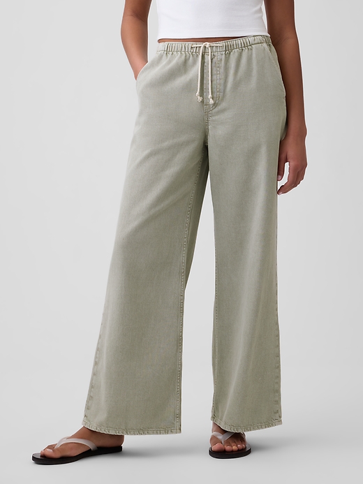 Image number 2 showing, Mid Rise Soft Pull-On Wide-Leg Jeans