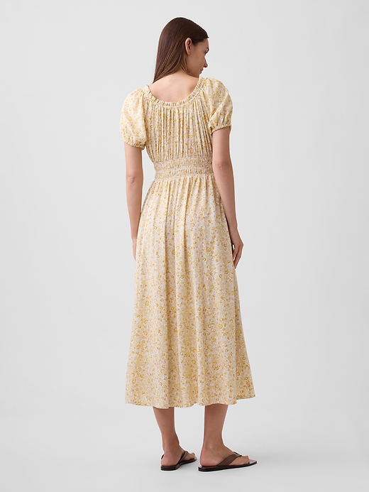 L'image numéro 2 présente Robe mi-longue à manches bouffantes