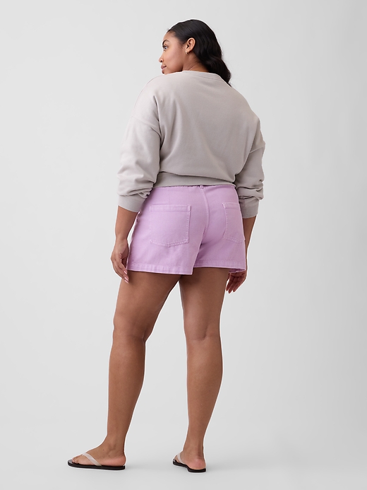 Image number 6 showing, 4" High Rise Soft Denim Utility Shorts