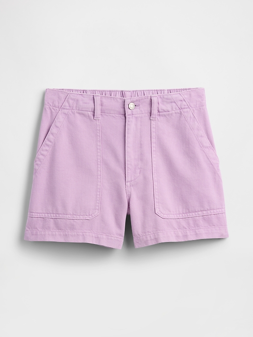 Image number 7 showing, 4" High Rise Soft Denim Utility Shorts