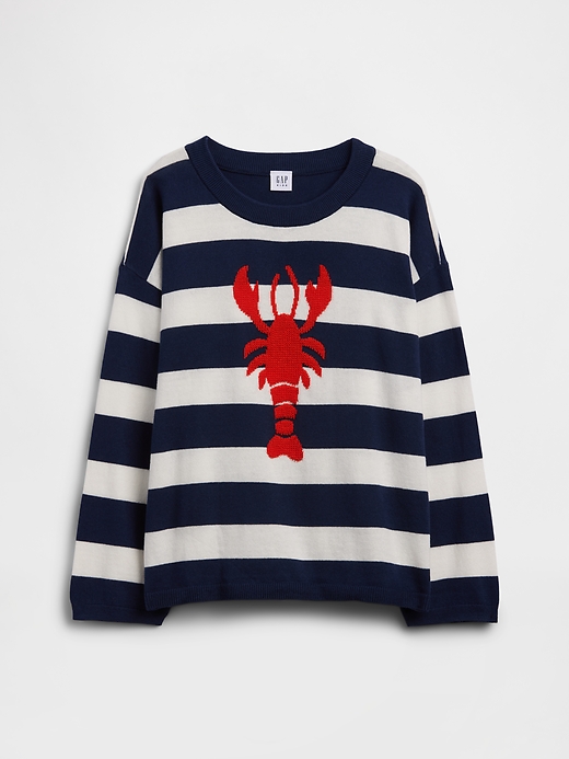 Image number 1 showing, Kids Oversized Stripe Crewneck Sweater