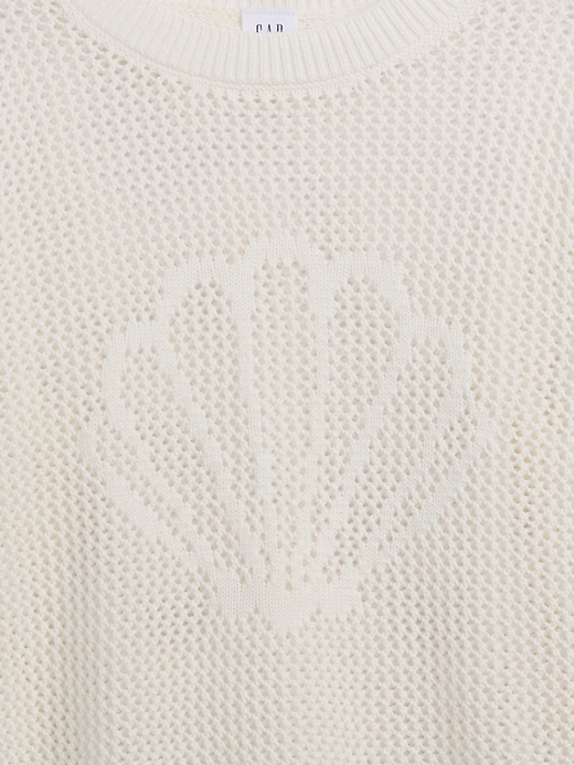 Image number 3 showing, Kids Relaxed Crochet Crewneck Sweater