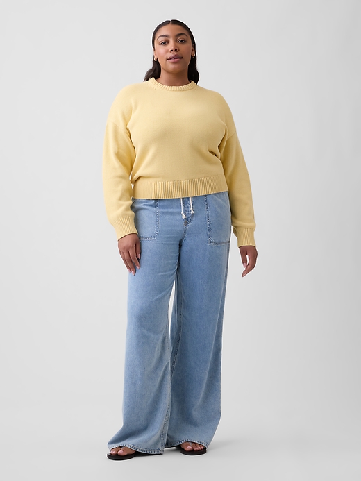 Image number 5 showing, Mid Rise Soft Pull-On Wide-Leg Jeans