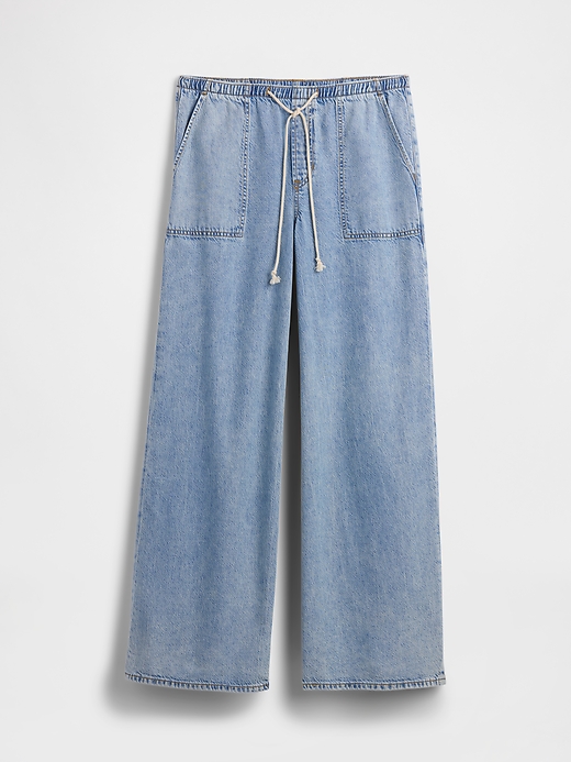 Image number 7 showing, Mid Rise Soft Pull-On Wide-Leg Jeans