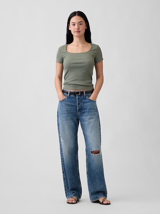 Image number 3 showing, Ribbed Squareneck Top