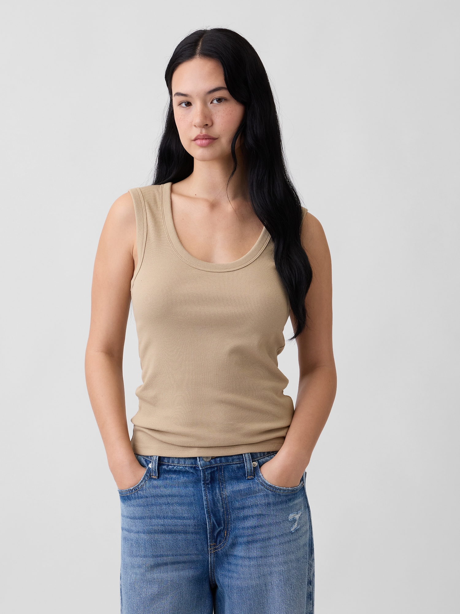 Ribbed Scoopneck Tank Top | Gap Factory