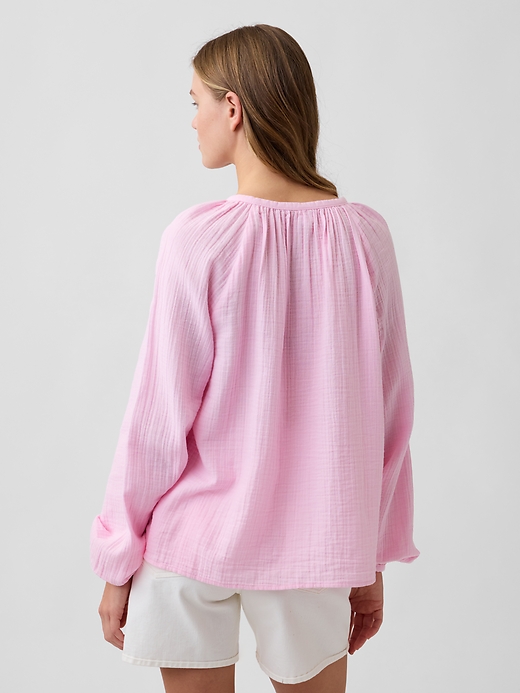 Image number 2 showing, Oversized Gauze Top