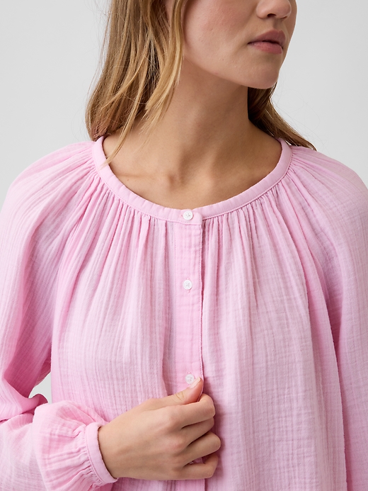 Image number 4 showing, Oversized Gauze Top