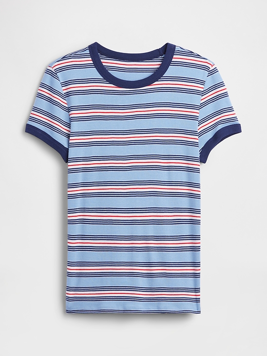 L'image numéro 5 présente T-shirt côtelé moderne à bords contrastants