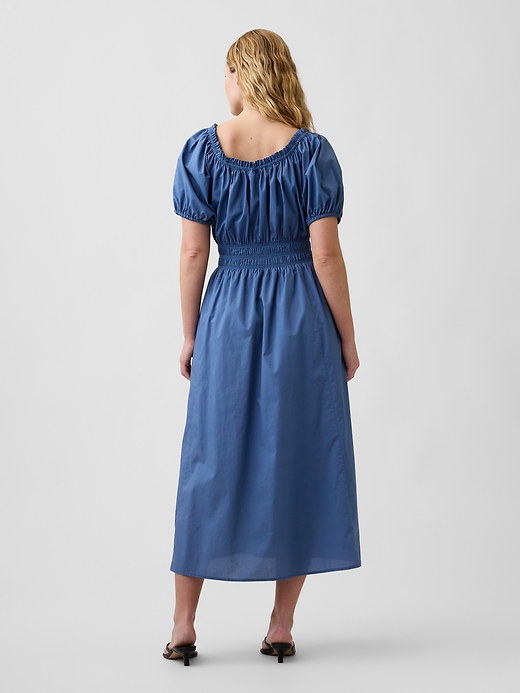 L'image numéro 5 présente Robe mi-longue à manches bouffantes