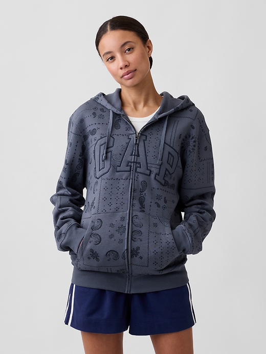 Image number 4 showing, Adult Relaxed Gap Logo Print Zip Hoodie