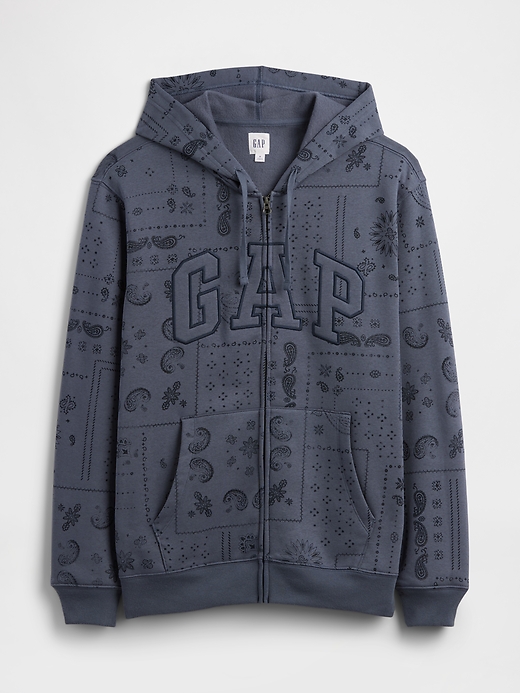 Image number 6 showing, Adult Relaxed Gap Logo Print Zip Hoodie
