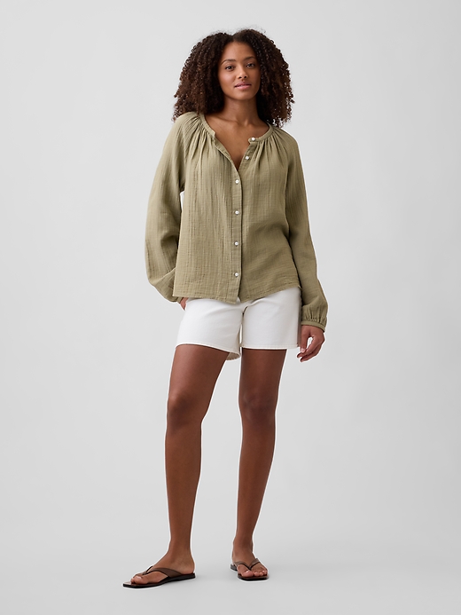 Image number 3 showing, Oversized Gauze Top
