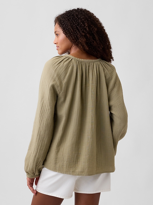 Image number 2 showing, Oversized Gauze Top