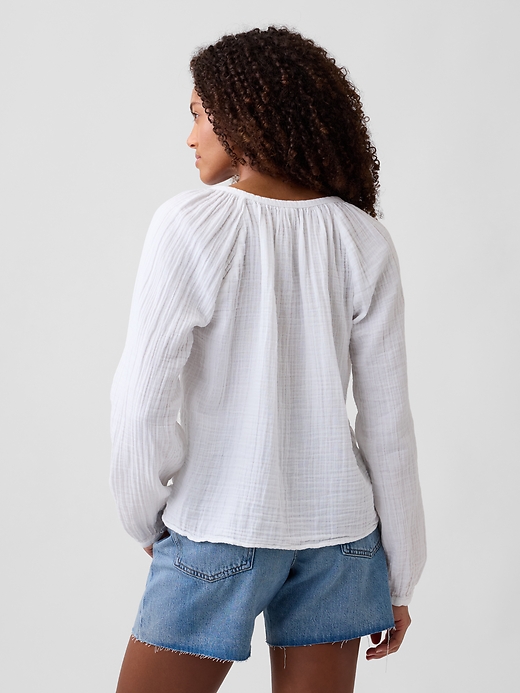 Image number 2 showing, Oversized Gauze Top