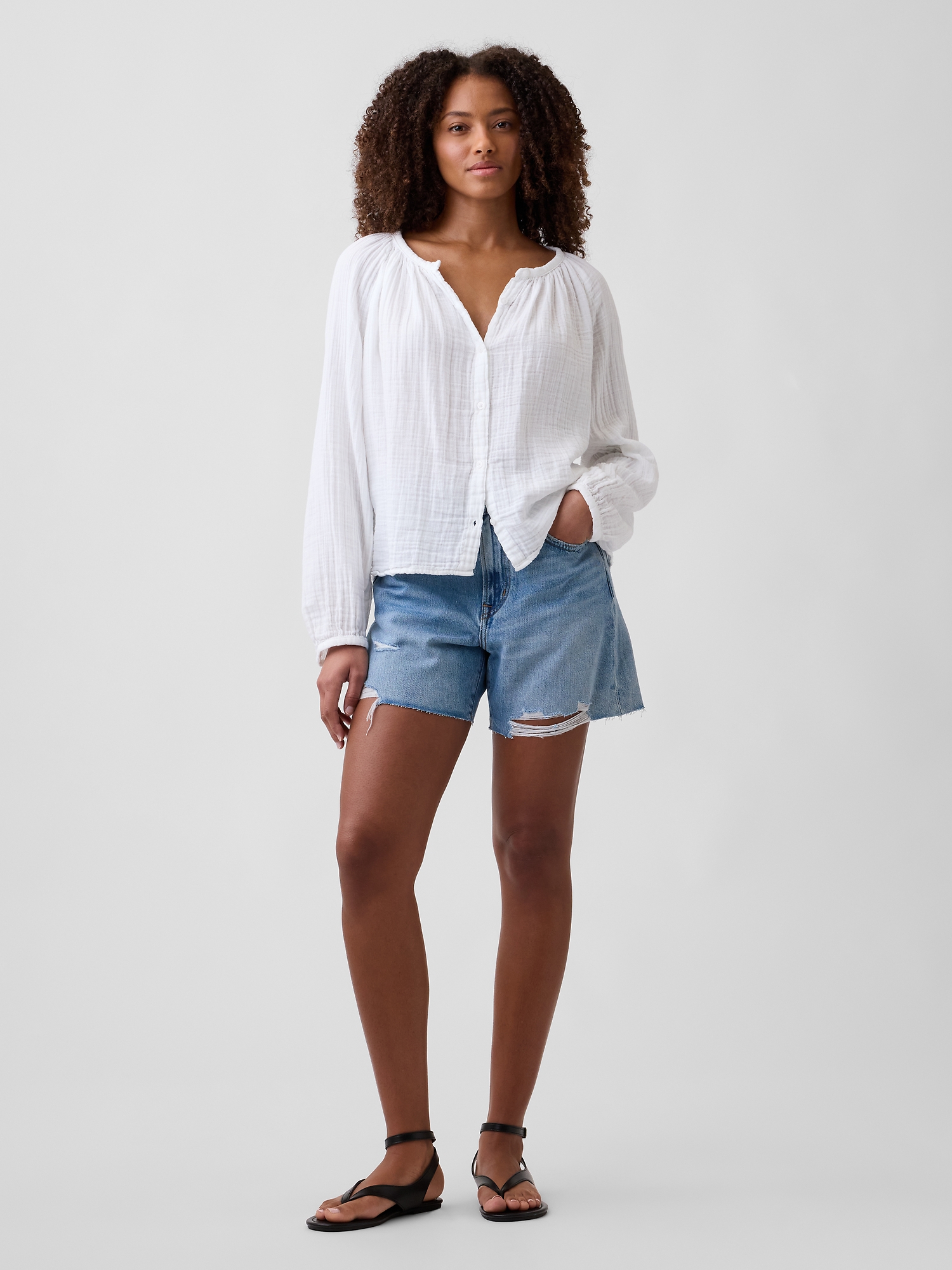 Oversized Gauze Top | Gap Factory